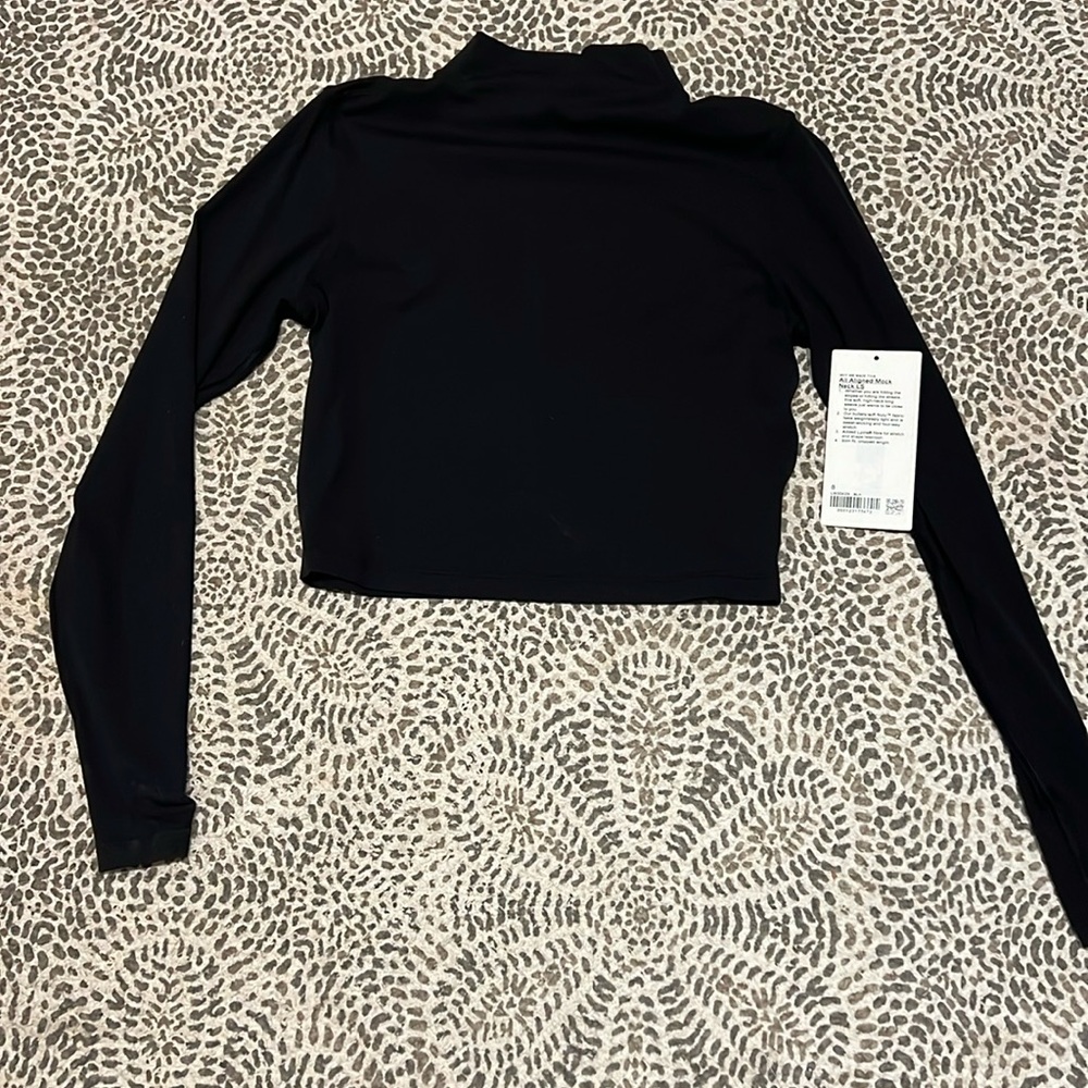Lululemon All Aligned Mock Neck, black, size 8, cropped